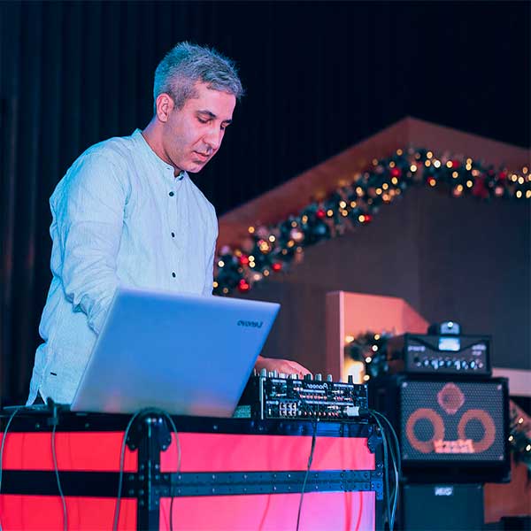 Dj playing at the event